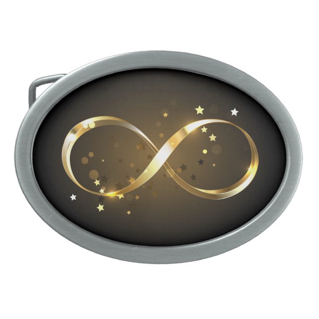 Golden Infinity Symbol Belt Buckle (Front)