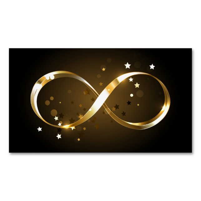 Golden Infinity Symbol Business Card Magnet (Front)