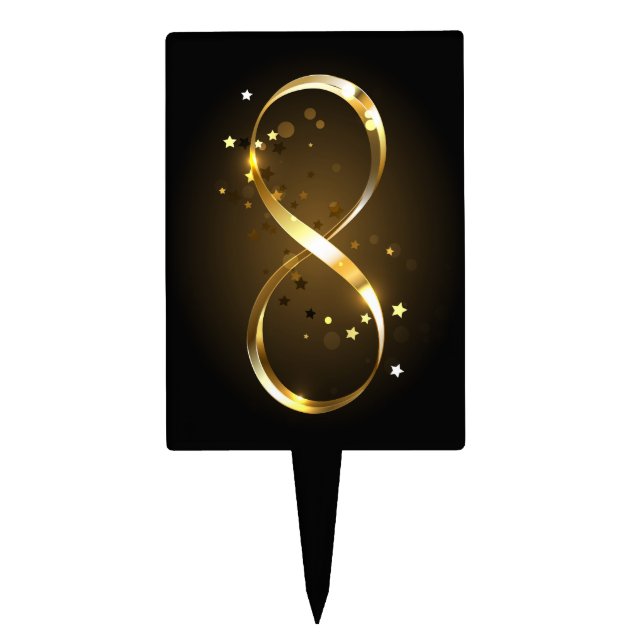 Golden Infinity Symbol Cake Topper (Front)