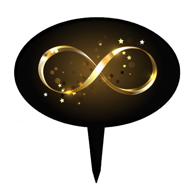 Golden Infinity Symbol Cake Topper (Front)