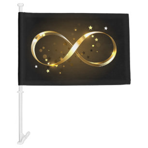 Golden Infinity Symbol Car Flag