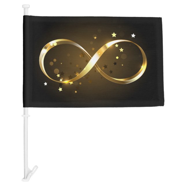 Golden Infinity Symbol Car Flag (Front)