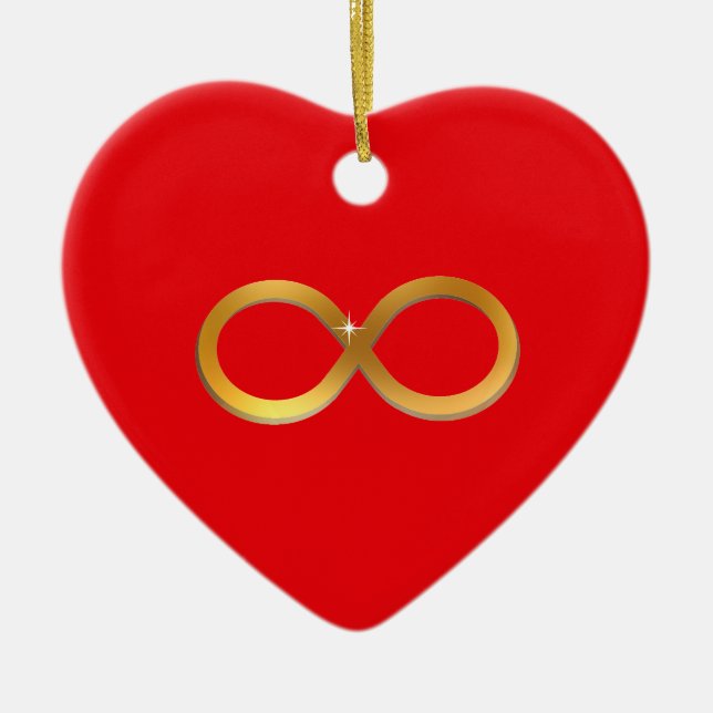 Golden Infinity Symbol Ceramic Ornament (Front)