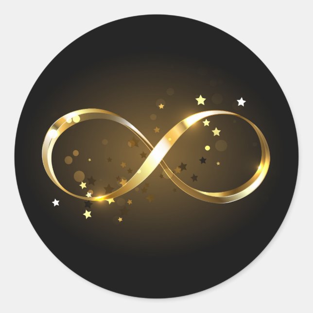 Golden Infinity Symbol Classic Round Sticker (Front)