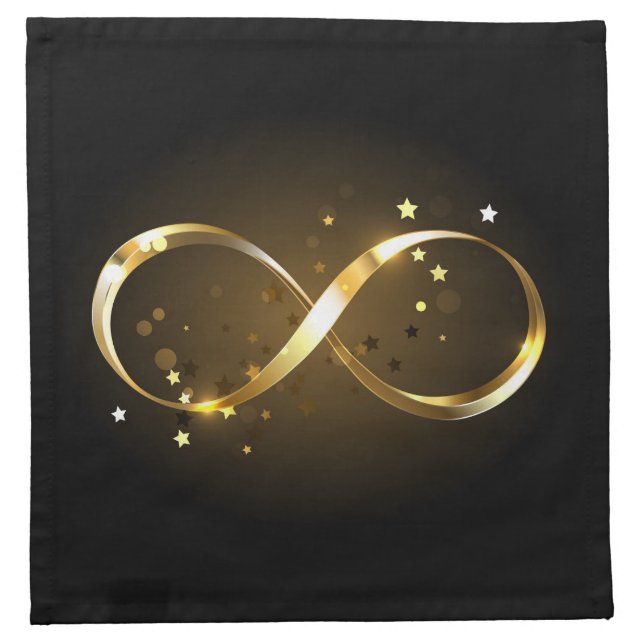Golden Infinity Symbol Cloth Napkin (Front)