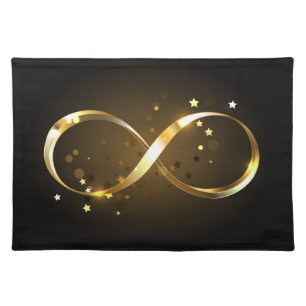 Golden Infinity Symbol Cloth Placemat