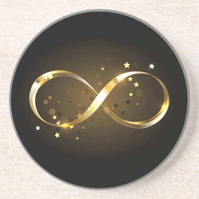 Golden Infinity Symbol Coaster (Front)