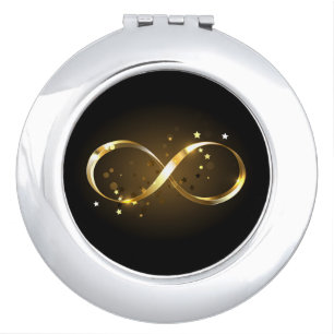 Golden Infinity Symbol Compact Mirror