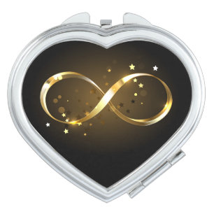 Golden Infinity Symbol Compact Mirror