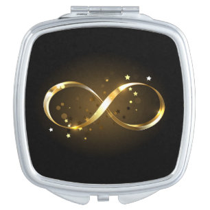 Golden Infinity Symbol Compact Mirror