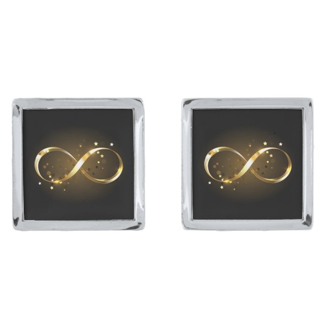 Golden Infinity Symbol Cufflinks (Front)