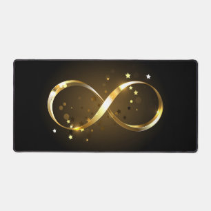 Golden Infinity Symbol Desk Mat