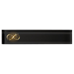 Golden Infinity Symbol Desk Name Plate