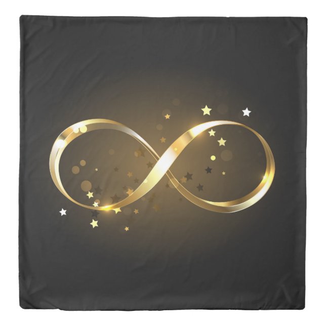 Golden Infinity Symbol Duvet Cover (Front)