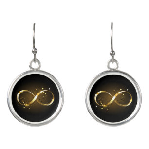 Golden Infinity Symbol Earrings