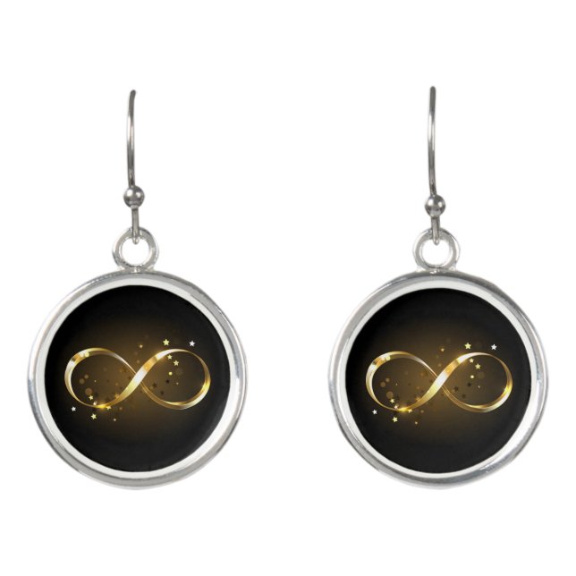 Golden Infinity Symbol Earrings (Front)