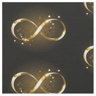 Golden Infinity Symbol Fabric