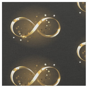 Golden Infinity Symbol Fabric