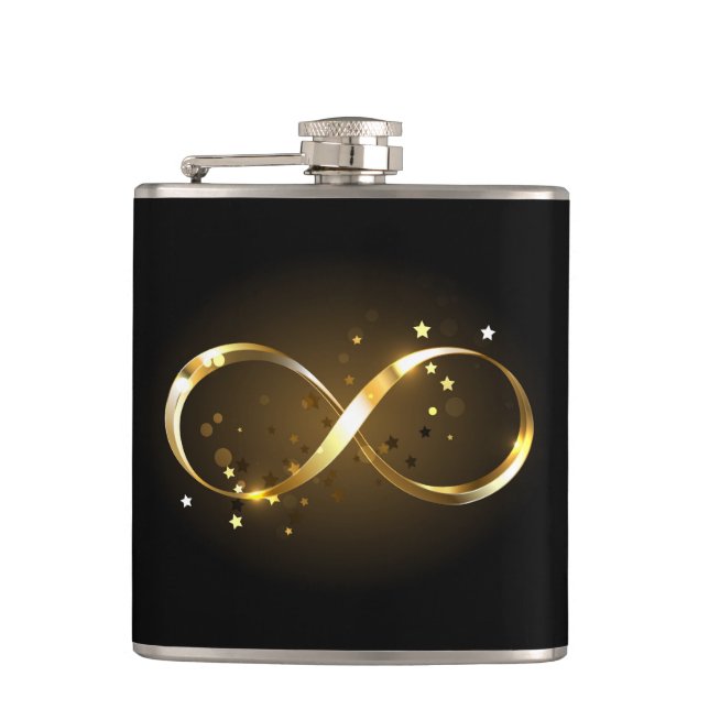 Golden Infinity Symbol Flask (Front)