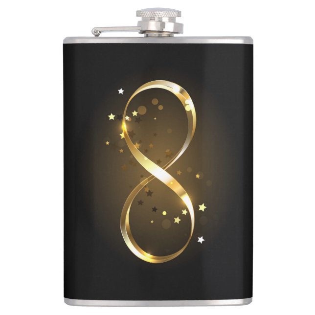 Golden Infinity Symbol Flask (Front)