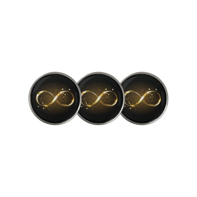 Golden Infinity Symbol Golf Ball Marker (3 Up)