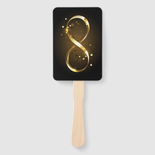 Golden Infinity Symbol Hand Fan