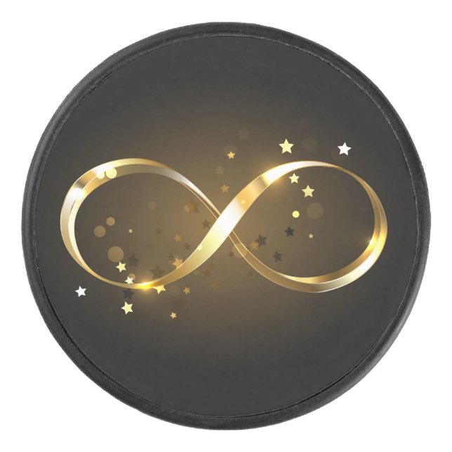 Golden Infinity Symbol Hockey Puck (Front)
