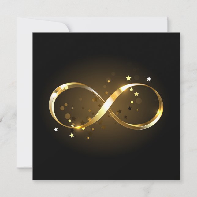 Golden Infinity Symbol Holiday Card (Front)