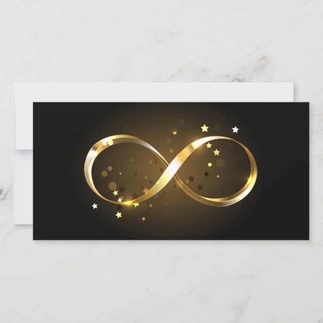 Golden Infinity Symbol Holiday Card (Front)