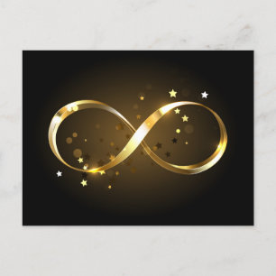 Golden Infinity Symbol Holiday Postcard