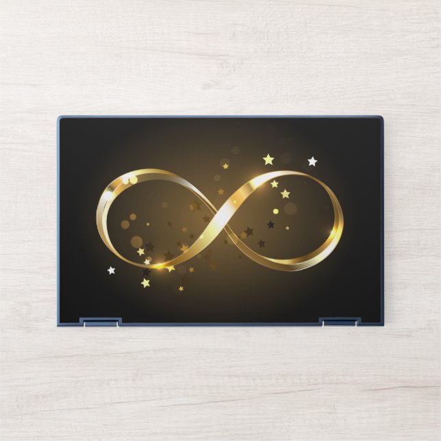 Golden Infinity Symbol HP Laptop Skin (Front)