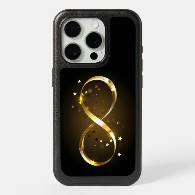 Golden Infinity Symbol iPhone 15 Pro Case (Back)