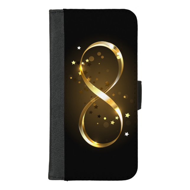Golden Infinity Symbol iPhone Wallet Case (Front)
