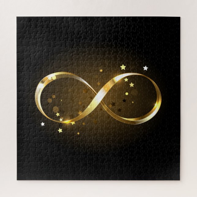 Golden Infinity Symbol Jigsaw Puzzle (Vertical)