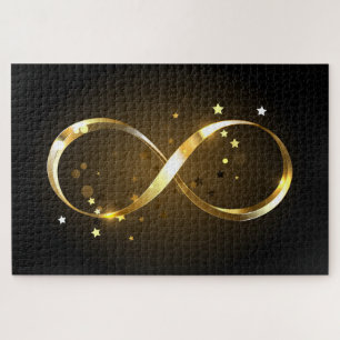 Golden Infinity Symbol Jigsaw Puzzle