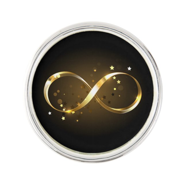 Golden Infinity Symbol Lapel Pin (Front)