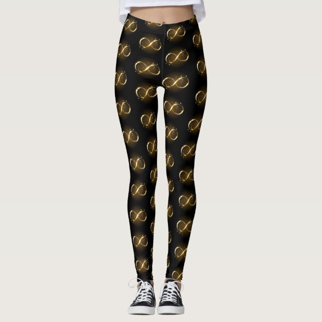 Golden Infinity Symbol Leggings (Front)