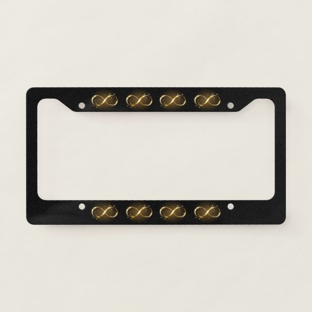 Golden Infinity Symbol License Plate Frame (Front)
