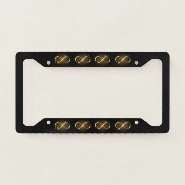 Golden Infinity Symbol License Plate Frame (Front)