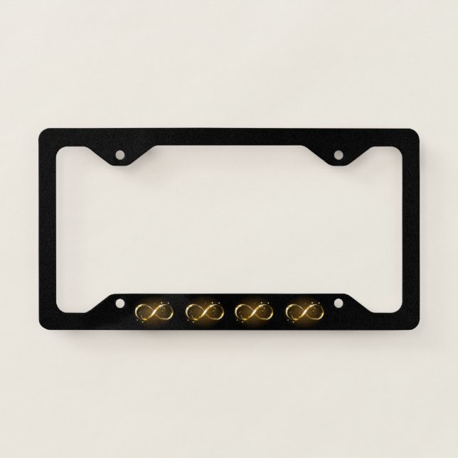 Golden Infinity Symbol License Plate Frame (Front)
