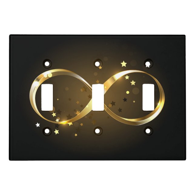 Golden Infinity Symbol Light Switch Cover (Front)