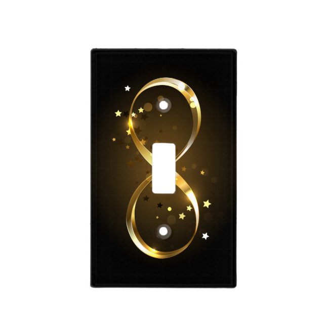 Golden Infinity Symbol Light Switch Cover (Front)