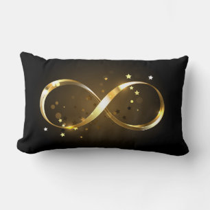 Golden Infinity Symbol Lumbar Pillow