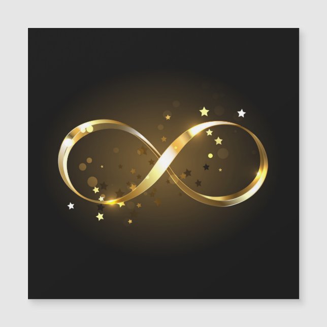 Golden Infinity Symbol Magnetic Invitation (Front)