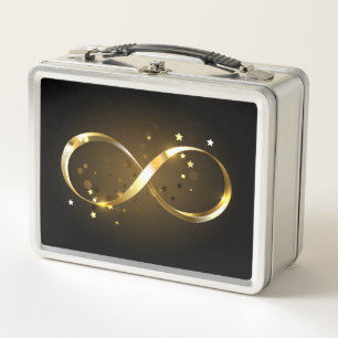 Golden Infinity Symbol Metal Lunch Box