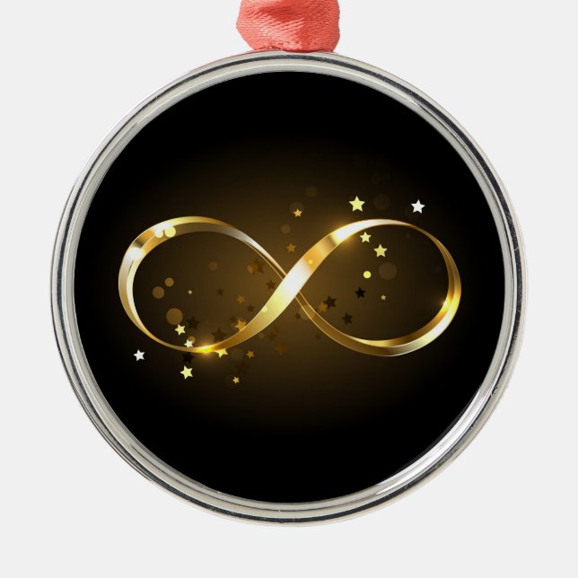 Golden Infinity Symbol Metal Ornament (Front)