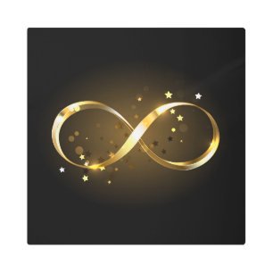Golden Infinity Symbol Metal Print