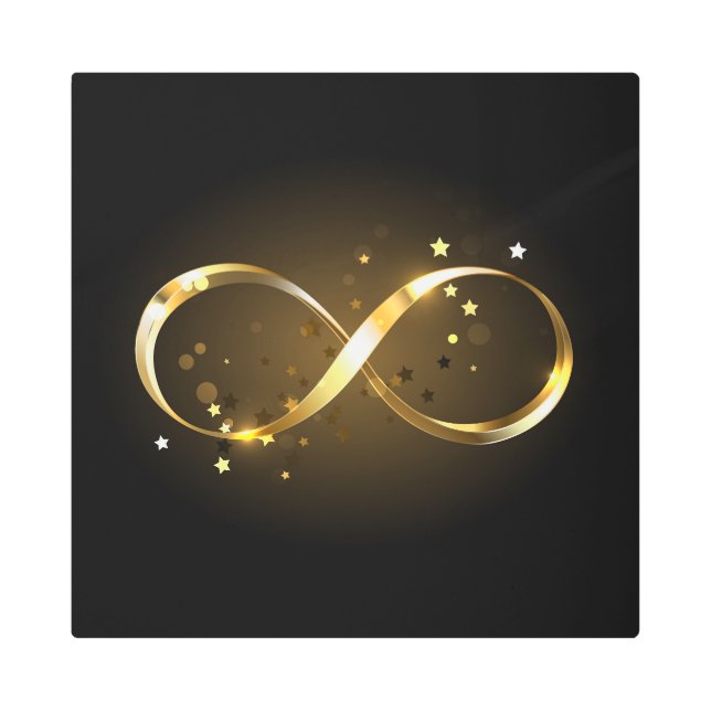 Golden Infinity Symbol Metal Print (Front)