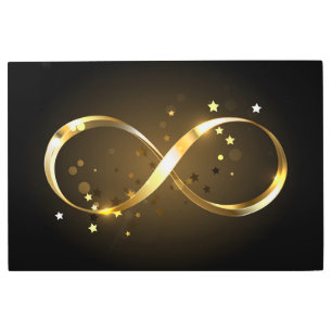 Golden Infinity Symbol Metal Print