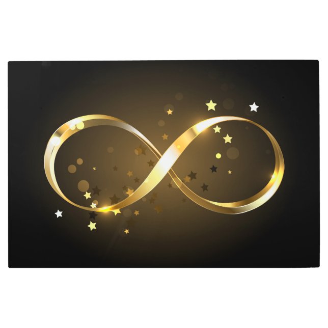 Golden Infinity Symbol Metal Print (Front)